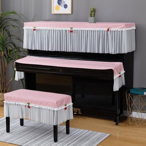 Piano Cover Table Cloth Dustproof Cover Piano Towel Lace Keyboards Cover Seat Dust Proof Cover