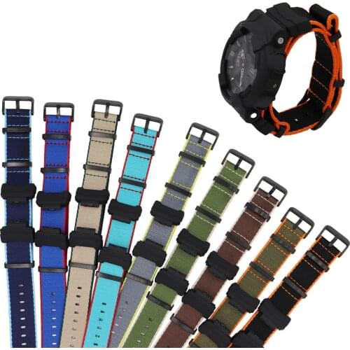 Nylon NATO Watchband for Casio GD-110/ 100/120, GA-100/110/400, DW-5600,GW-6900 Black Buckle Bracelet Band Strap With Adapters