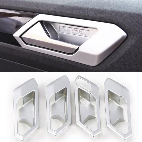 For Volkswagen VW T-ROC TROC 2017 2018 2019 Interior Door Handle Bowl Cover Trim Catch Frame Bezel Molding Garnish Surround