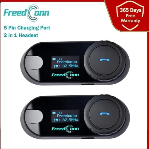 2pcs Original FreedConn Updated TCOM-SC Bluetooth Motorcycle Helmet Intercom Interphone Headset with LCD screen FM Radio TCOM SC