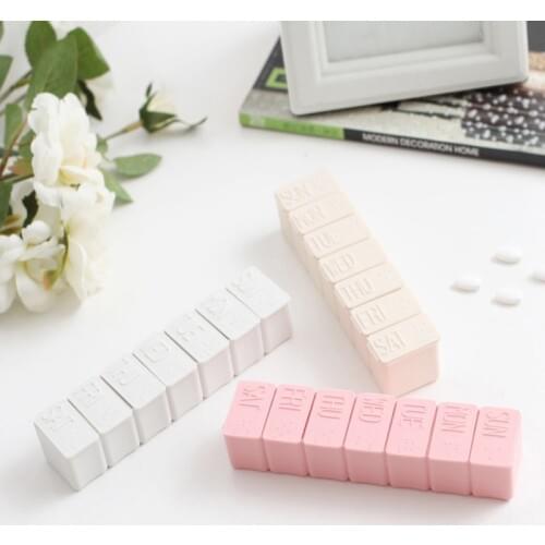 7 Days One Week Small Medicine Pill Case Pill Drug Box Mini Pillbox Container Dispenser Independent Lattice Plastic Pill Case U3