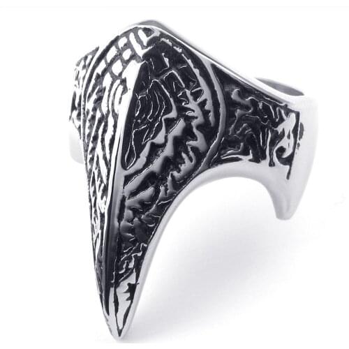 Personality Domineering Eagle Beak Ring Mens Punk Style Finger Ring for Men Women Vintage Viking Pirate Ring Unisex Jewelry
