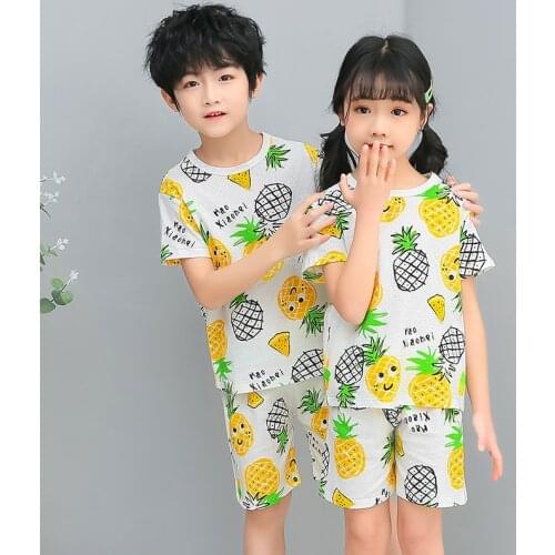 Summer New Children 2pc Clothing Sets 100 Cotton Pijama Menina Verao Kids Pajamas Sets Ensembles De Pyjama For 2 To 11 Ages