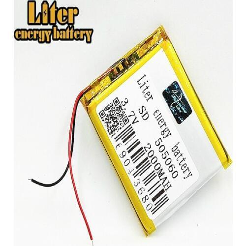 3.7 V lithium polymer battery GPS navigation 505060 2000mah Li-Po Rechargeable Battery For MP4 MP5 DVD Cell Phone Tablet PC