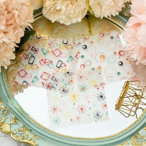 Lychee Life 12Pcs Vintage Honeycomb Vellum Paper Stickers For Diy Scrapbooking Happy Planner Card Making Home Decor