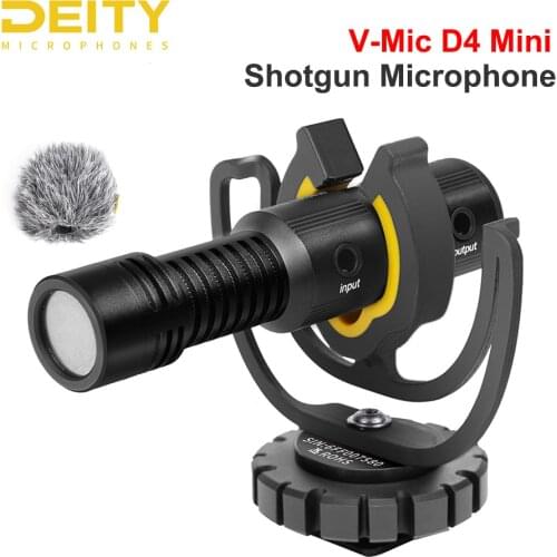 Deity V-Mic D4 Mini Cardioid Shotgun Microphone with Shock Mount for iPhone Android Smartphone Canon Nikon Sony DSLR Camera Mic