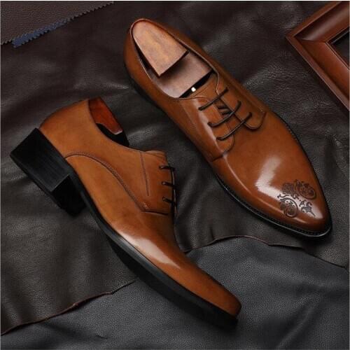 2021 Sipriks Mens Wedding Shoes Pointed Derby Dress Shoe British Italian Handamde Business Career Gents Suit Social Leisure Flat
