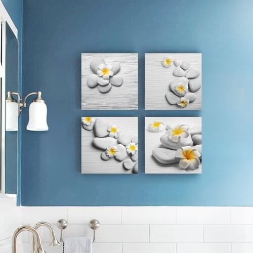 Nordic Wall Art Posters Bathroom Gray Yellow Flower Pictures Floral Canvas Paintings Zen Decor Modern Home Living Room Decor