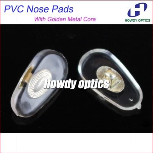 500pcs Eyeglasses PVC Nose Pads With Gold Metal Core 13mm 14mm Screw in Type Glasses Accessories