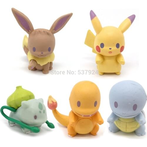 New 5Pcs Pik Dra Psy Lit Row Cos 4CM PVC Action Figure Toy