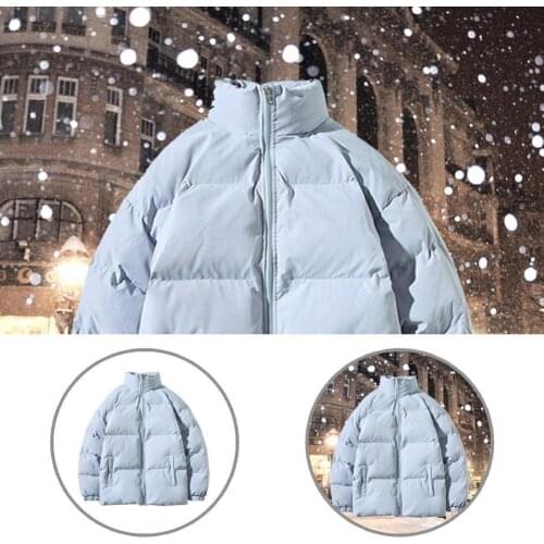 Elastic Cuff Padded Loose Zipper Couple Coat for Work Winter Coat Elastic Cuff Padded Loose Zipper Couple Coat for Work