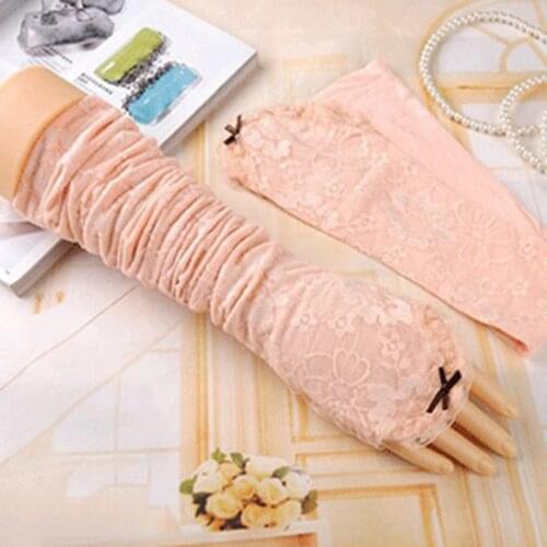 Hot Sale Women Winter Wrist Long Gloves Hand Protector Cover Arm Sleeves Ice Silk Sunscreen Sleeves Gloves Mittens