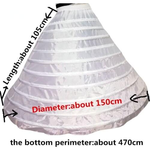 High Quality 10 Hoops Petticoat Underskirt For Big Ball Gown Wedding Dress Bridal Gown Wedding Accessory Crinoline In Stock