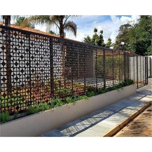 Custom laser cutting perforated stainless steel metal fence garden fence aluminum carving fence garden partition