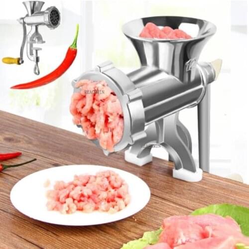 Aluminium Alloy Hand Operate Manual Meat Grinder Sausage Beef Mincer With Tabletop Clamp Kitchen Home Tool