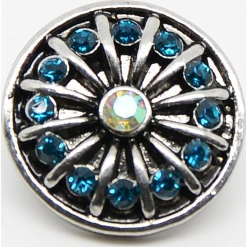 Rhinestone Paved Metal Snap Button Charm Jewelry