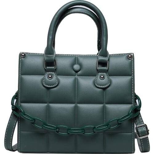 2021 New Check Pattern Bag Ladies Fashion Messenger Bag Designer PU Leather Handbag Chain Shoulder Strap Messenger Bag