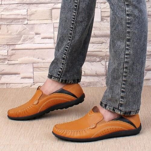 Summer Shoes Men Casual genuine Leather Designer Breathable loafers Men High Quality Men Loafers Luxury Brand Moccasins men