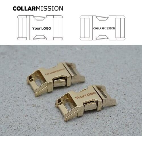 Engraved release buckle 10mm strap webbing garments DIY pet collar accessories durable security lock plated metal buckle CK10J