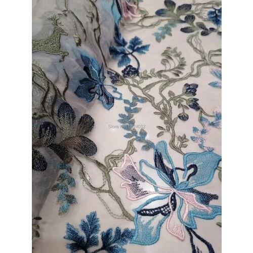 High Quality HF259 Nigerian French sequins Lace Fabric Luxury embroidered Net Lace fabric