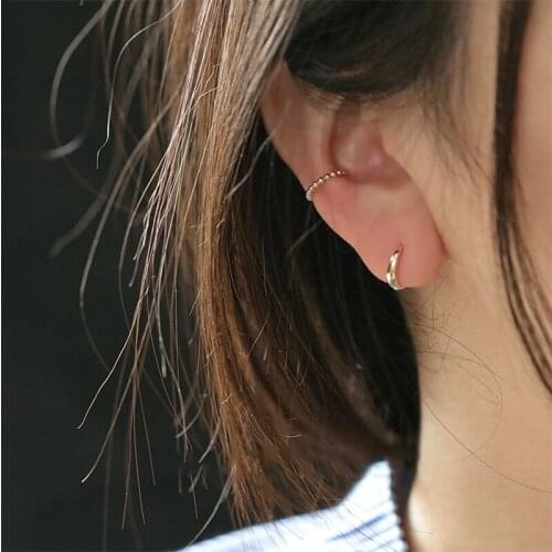 VENTFILLE 925 Sterling Silver French Simple Glossy Earrings Women Rock Hip Hop Light Luxury Plating Jewelry Gift