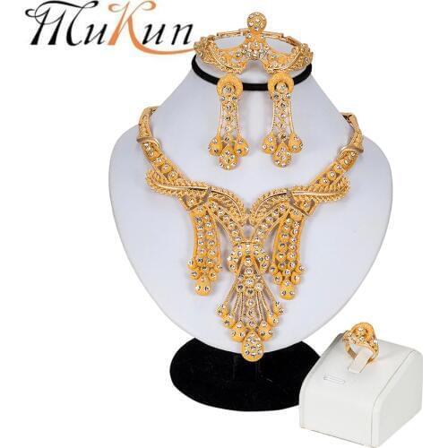 MUKUN Fashion jewelry set African Nigeria Dubai gold-color African bead jewelry wedding jewelry set women beads jewelry sets