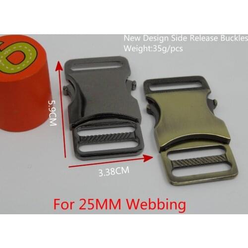 1" 5Pcs For 25mm Webbing Side Release Metal Buckles Shackle For DIY Craft Bags Clothes Accessories Easy Open Closure