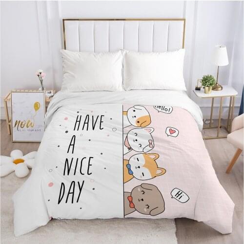 1pc Children Cartoon Duvet cover Quilt/Blanket/Comfortable Case 140x200 Single Size Cute Bedding for child kids baby Two color