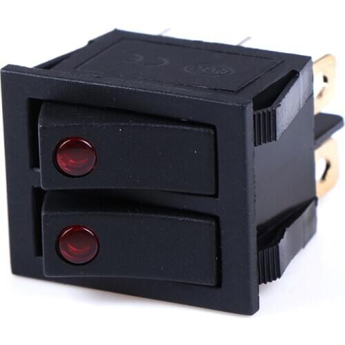1PCS Rocker Switch Belt Cat-eye Switch Two Gang Switch Double Switch