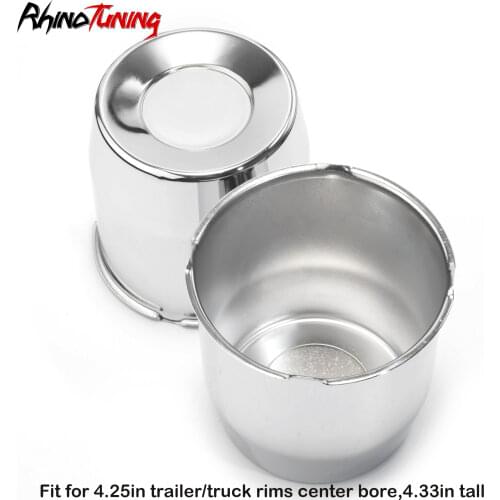 1pc 4.25in Car Wheel Center Caps Hub Push Through Alloy Bearing Cover Fit for 4.25" Trailer/Truck Rims Center Bore 4.33" Tall