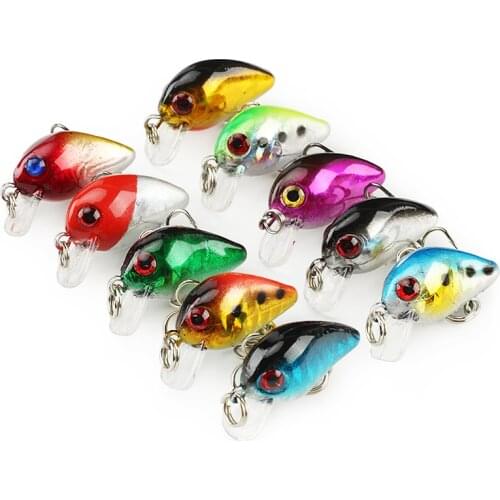 10pcs/lot Mini Hard Artificial Small Fishing Lure Bait Fat Crank Swimbait Crankbait