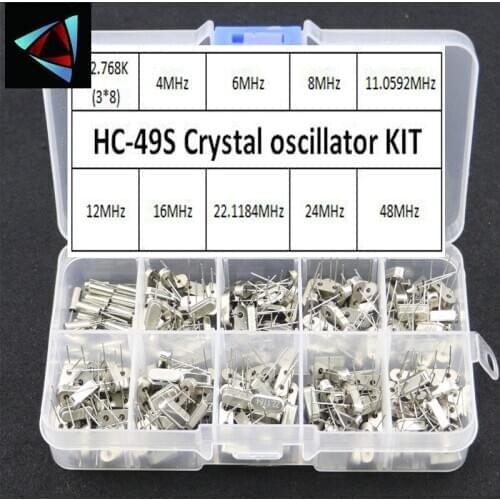 Hc-49s 10 kinds X20pcs Crystal Oscillator electronic Kit resonator ceramic quartz resonator hc-49 DIP 32.768 4 8 12 16 24 48 MHZ