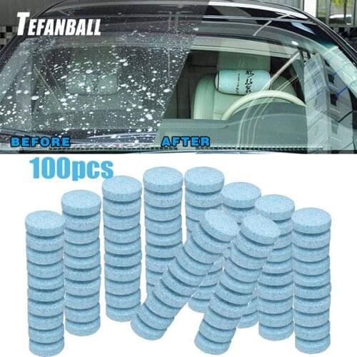 100Pcs/Set Car Solid Wiper Fine Seminoma Wiper Auto Window Cleaning Effervescent tablet Windshield Glass Cleaner For Toyota
