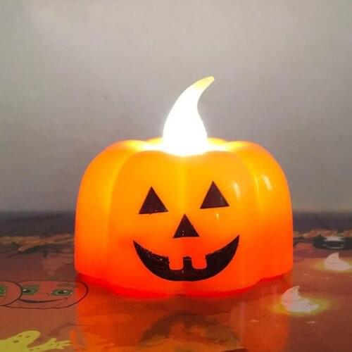 12pcs Halloween Pumpkin Candle Light LED Lights Halloween Party Supplies Lantern Lamp Ornaments Props Halloween Home Decorations