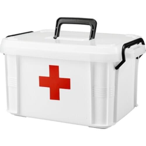 2 Layer Storage Box First Aid Kit Organizer with Handle Portable Kits PP Plastic Kit for Household Aidl Kit