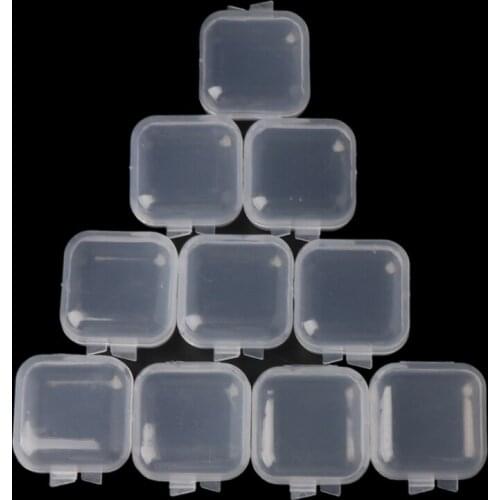 20Pcs Square Mini Clear Plastic Storage Containers Box with Lids for Small Items