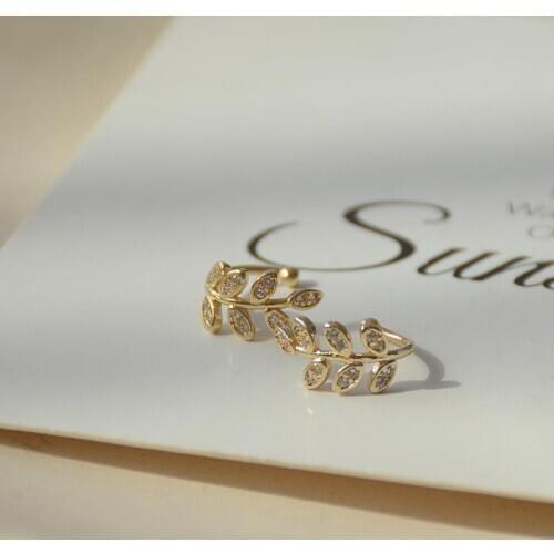 2021 New Fashion 1pc Ear Cuff Leaf Clip on Earring Ear Clips No Pierced Earring Cartilage Clip Earrings for Women