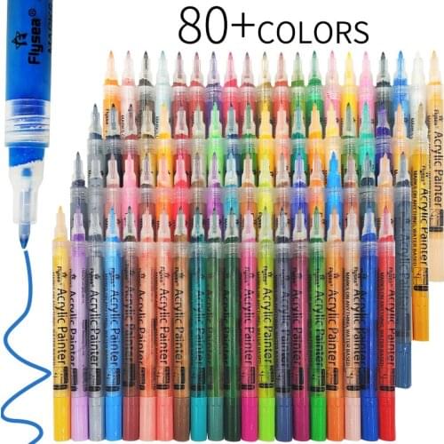 40/50/80 Colors Fine Acrylic Marker Pen Hand Painted Graffiti Stone Ceramic Marker Pen DIY Drawing Writing Tool Pens