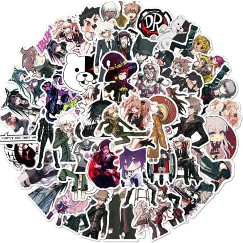 50PCS Anime Stickers Mixed Danganronpa Waterproof Stickers DIY Skateboard Luggage Fridge Guitar Graffiti Decal Kid Toy Sticker