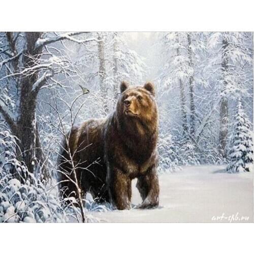 5D DIY Diamond Painting Diamond Embroidery Animal Brown Bear Handmade Needlework Mosaic Cross Stitch Home Decor Gifts