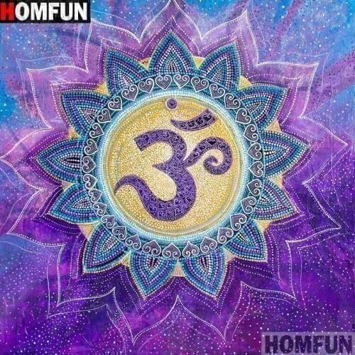 HOMFUN Full Square/Round Drill 5D DIY Diamond Painting "Religious Mandala" 3D Embroidery Cross Stitch 5D Home Decor A14635