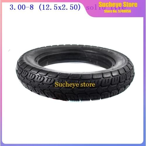 3.00-8 12.5X2.50 Tubeless Solid Tyre Elastic Tire for Mini Motorcycle Electric Vehicles Suitable for Hub Groove Width of 30-35MM