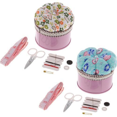 1 Piece Pumpkin Sewing Pin Cushion Pincushions and Sewing Storage Case with Sewing Kit for Beginners Sewing Tool Accessories