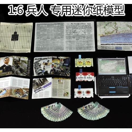 1:6 Cigarette Newspapers and Magazines, Computer Paper Model for 1/6 Bjd Doll Use