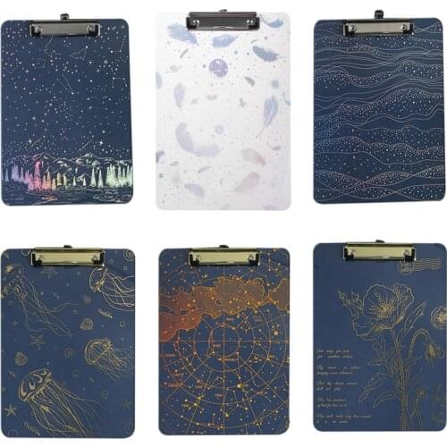 C1FB PP Clipboard Metal Clip Writing Pad File Folder Holder with Hanging Loop Stationery Supply for Office Restaurants School