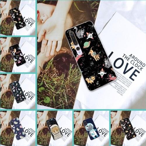 For Xiaomi Mi 10 Lite Pro Youth Play Phone Case Cat Space Cute Dog Funny Star Silicone Back Cover For Xiaomi Mi Note 10 Lite Pro