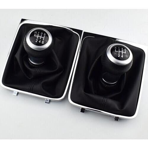 5 / 6 Speed Car Gear Shift Knob Stick Gaiter Boot Frame With Cover Case Kit For VW Passat B6 2005 2006-2012 Gear Shifter Knob