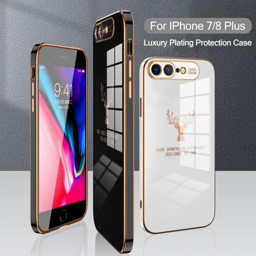 For IPhone 7 8 Plus 11 12 Pro Max Case Luxury Plating Protection Cover For IPhone 7 8 Plus 11 12 Pro Max Case + Tempered Glass