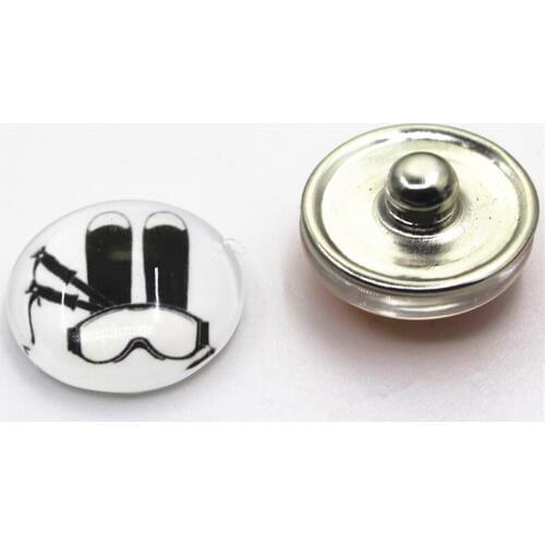 Hot Selling 20pcs/lot Skiing Sports Events Snap Buttons For 18mm Snap Bracelet&Bangles DIY Snap Jewelry Charms