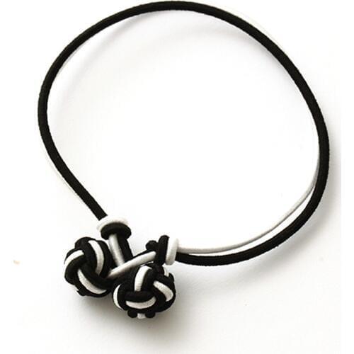 Jelmoons S25 handmade rope chain elastic black and white 2 colors women bracelets and 2017 new fashion style silk knot cufflinks